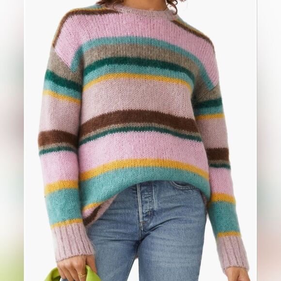 Paris Atelier & Other Stories Stripe Relaxed Fit Wool & Mohair Sweater Medium - Picture 1 of 8